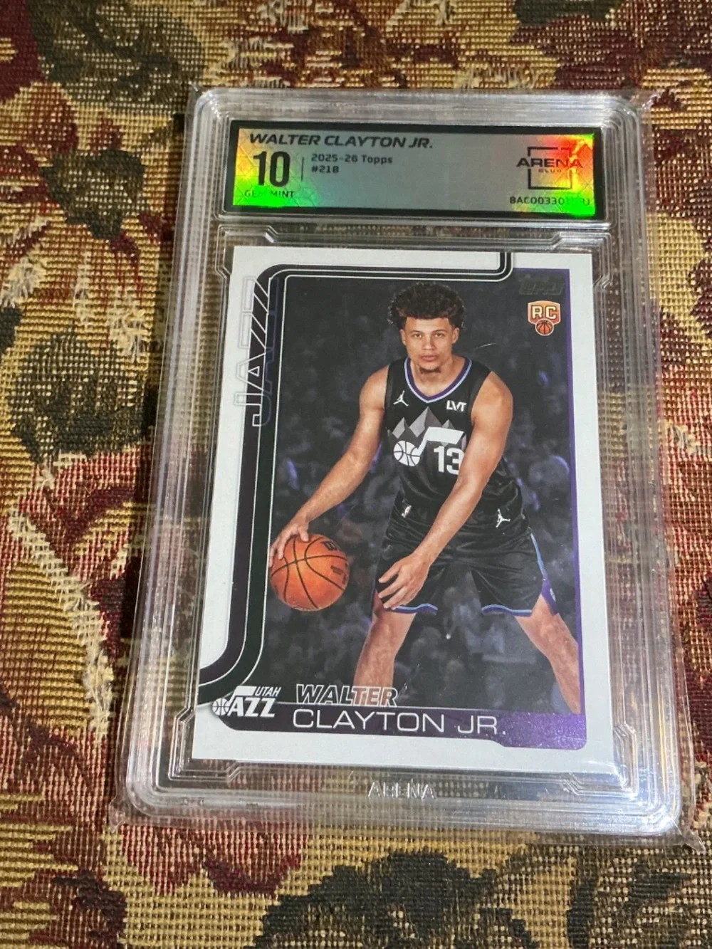 2025-26 Topps 218 Walter Clayton Jr. Rookie card Graded Arena 10